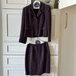 Nice suit with skirt pink and black